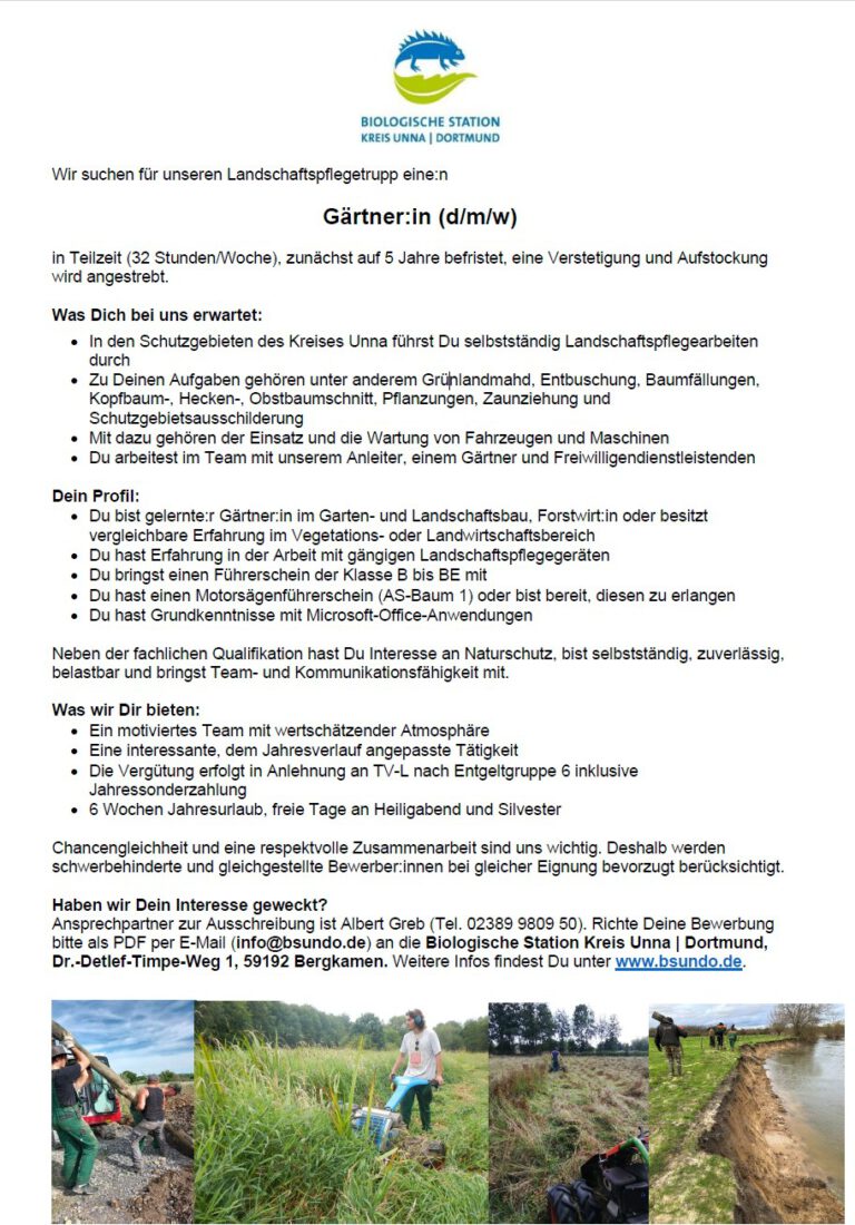 Wir suchen eine/n Landschaftsgärtner/in