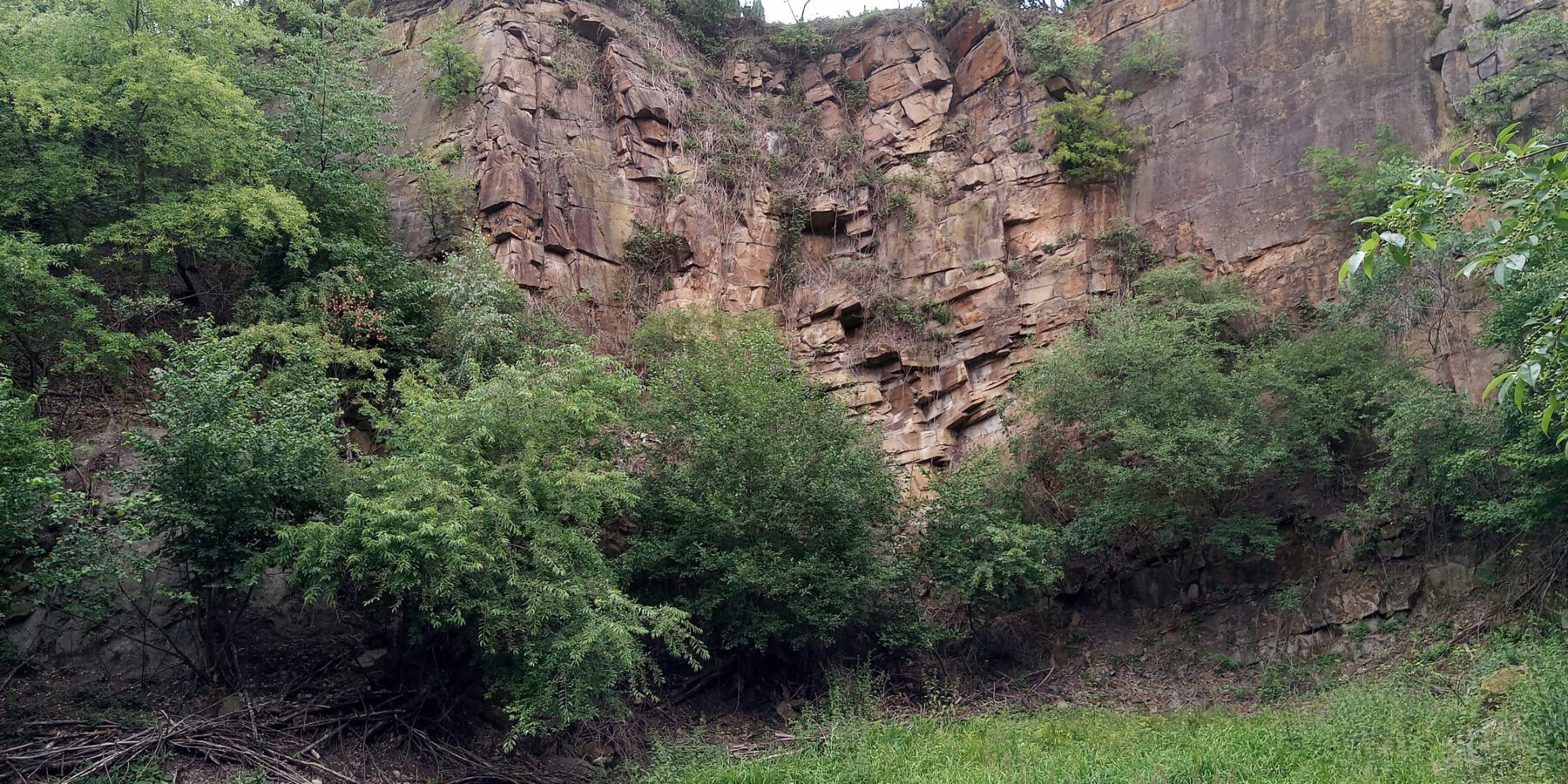 Felswand im Steinbruch Schüren